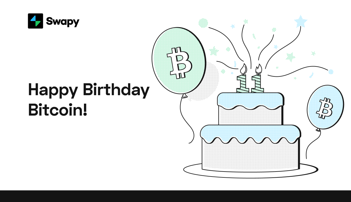 swapy_app's tweet photo. «The Times 03/Jan/2009 Chancellor on brink of second bailout for banks» 
On January 3, 2009, the #Bitcoin genesis block with 50 $BTC was mined. 
#Swapy team congratulates the #Bitcoin network on its birthday and wishes everyone a 9,000,000% rise in the new decade! 🥳 https://t.co/SKryeeZBG3
