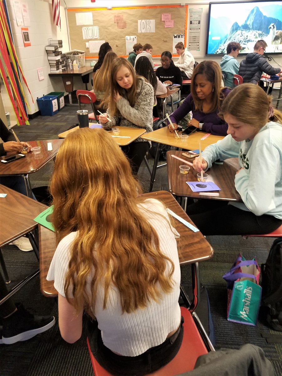 practicing with chopsticks