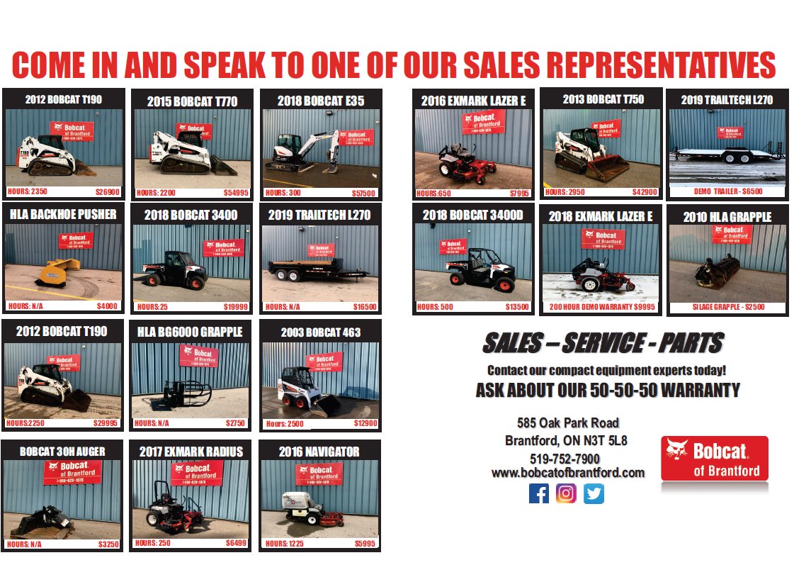 2020 is here, and with it comes a fresh batch of used equipment! Here is our updated used flyer for spring, lots of inventory moving around weekly! #certifiedused #bobcatquality #value #somethingforeveryone