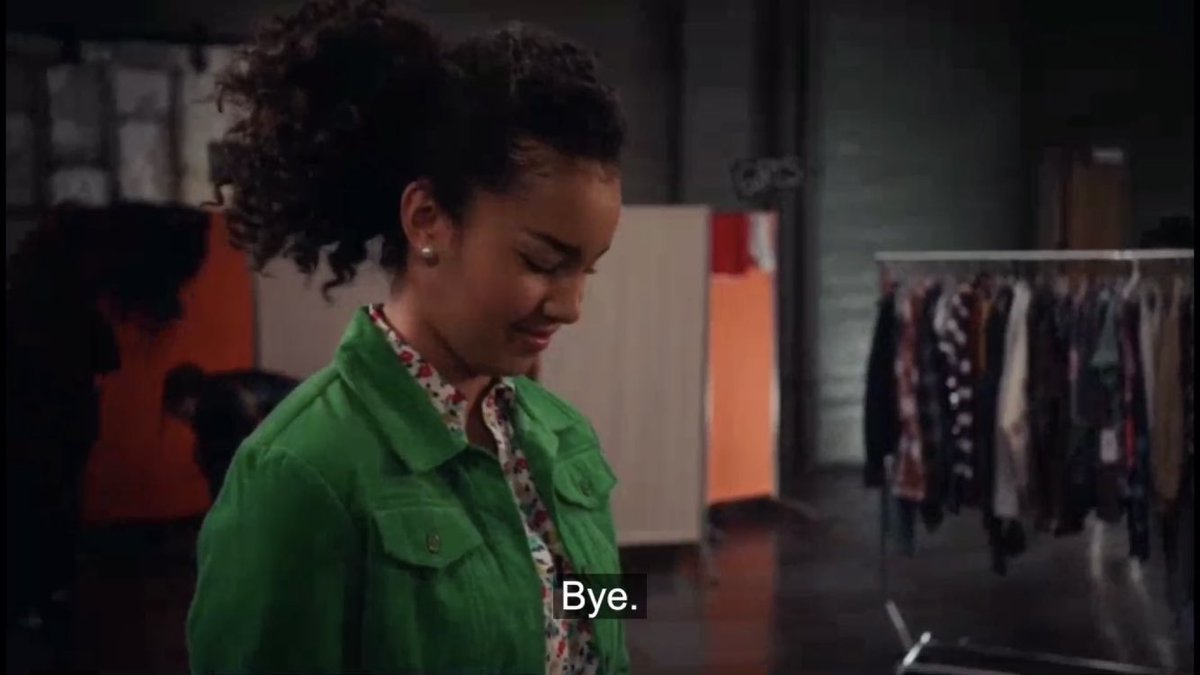 In the Ricky/Gina scene from episode 9, Ricky is called to get into costume and when he leaves Gina says, "Bye." and is visibly upset about it.