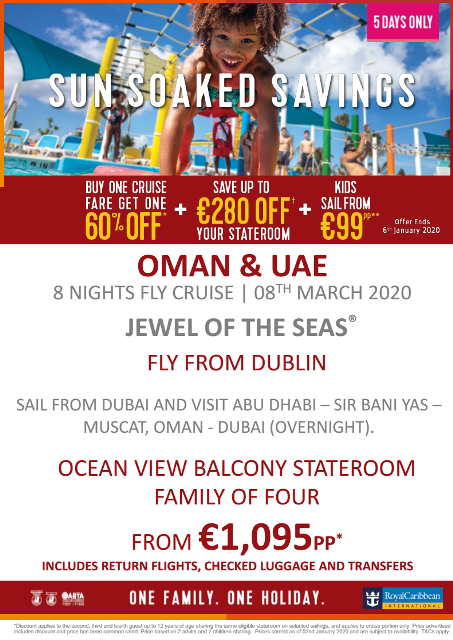 TravelAgentCork's tweet photo. ROYAL CARIBBEAN – FAMILY CRUISE OFFERS fr €879
✅SALE FINISHES 06/01/20 - T&amp;C apply
☎️Call now: 021 4321687
🌐https://t.co/xj9soIC5zr https://t.co/Pz4nVUPRys