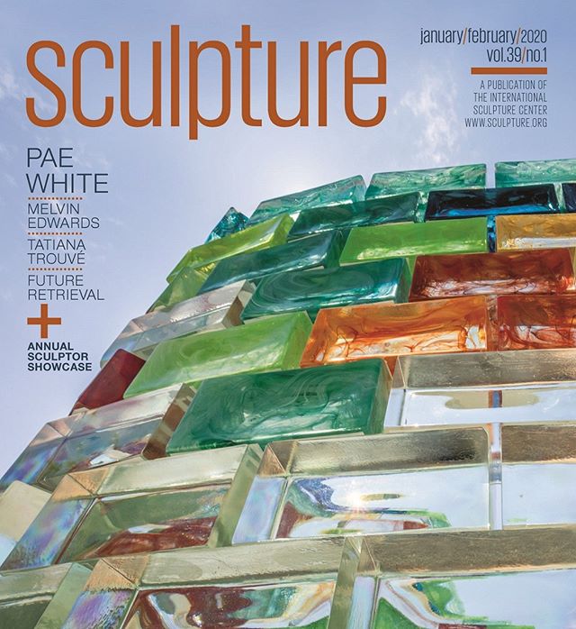 IntSculptureCtr's tweet photo. On the cover of Sculpture magazine's January/February 2020 issue: Pae White, Qwalala, 2017. Handmade glass bricks, detail of installation at Le Stanze del Vetro, Venice, Italy. Photo: Enrico Fiorese, courtesy the artist and 1301PE, Los Angeles. #paewhite #qwalala #glass https://t.co/qWGZK0qBfk