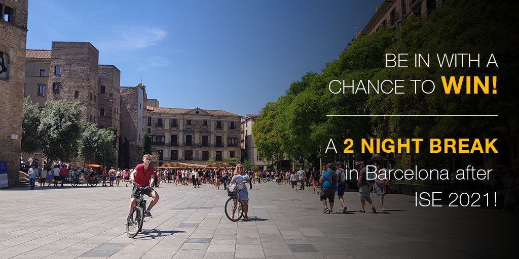 unicolmfg's tweet photo. Don't miss your opportunity to win a 2 night break in sunny Barcelona after #ISE21! Join us at #ISE20 Hall 1, Stand N115 to be in with a chance to win this amazing prize!
Register here; https://t.co/sWRIxK890U to receive info on the comp, prize and T&C's before #ISE20! https://t.co/112TowxHgF