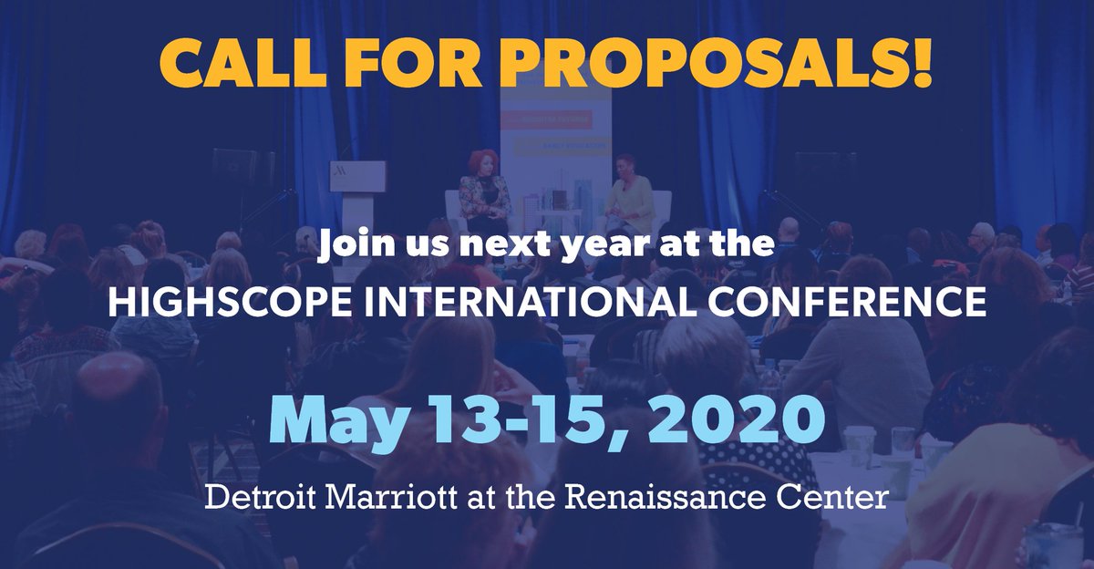 HighScopeUS's tweet photo. Today is the last day to submit your proposal to present at the HighScope International Conference. Get started now! https://t.co/uEWXkhySdc

#HighScope #professionaldevelopment #activelearning #ECEconference https://t.co/qTyh8lvtWY