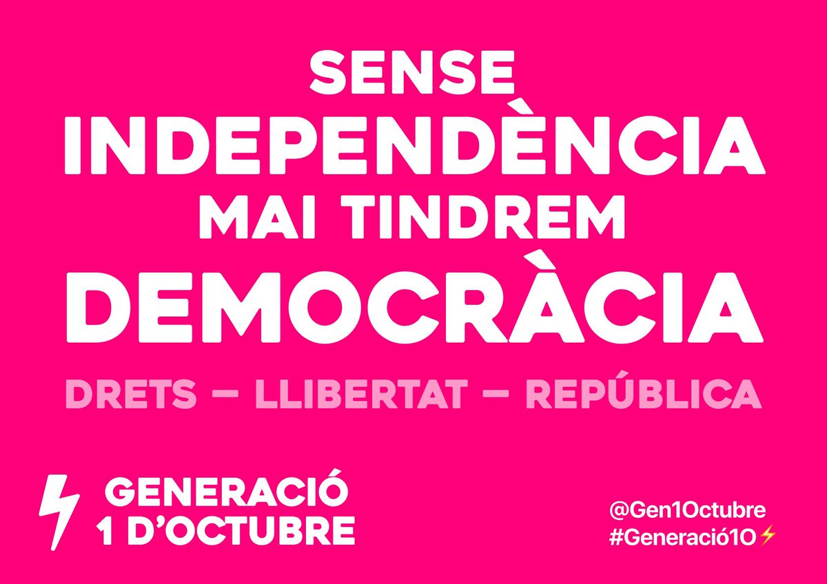 Gen1Octubre's tweet photo. A les 20:00, tothom a la Plaça Sant Jaume! El President només l’escull el Parlament. https://t.co/EU7pqZ63G1