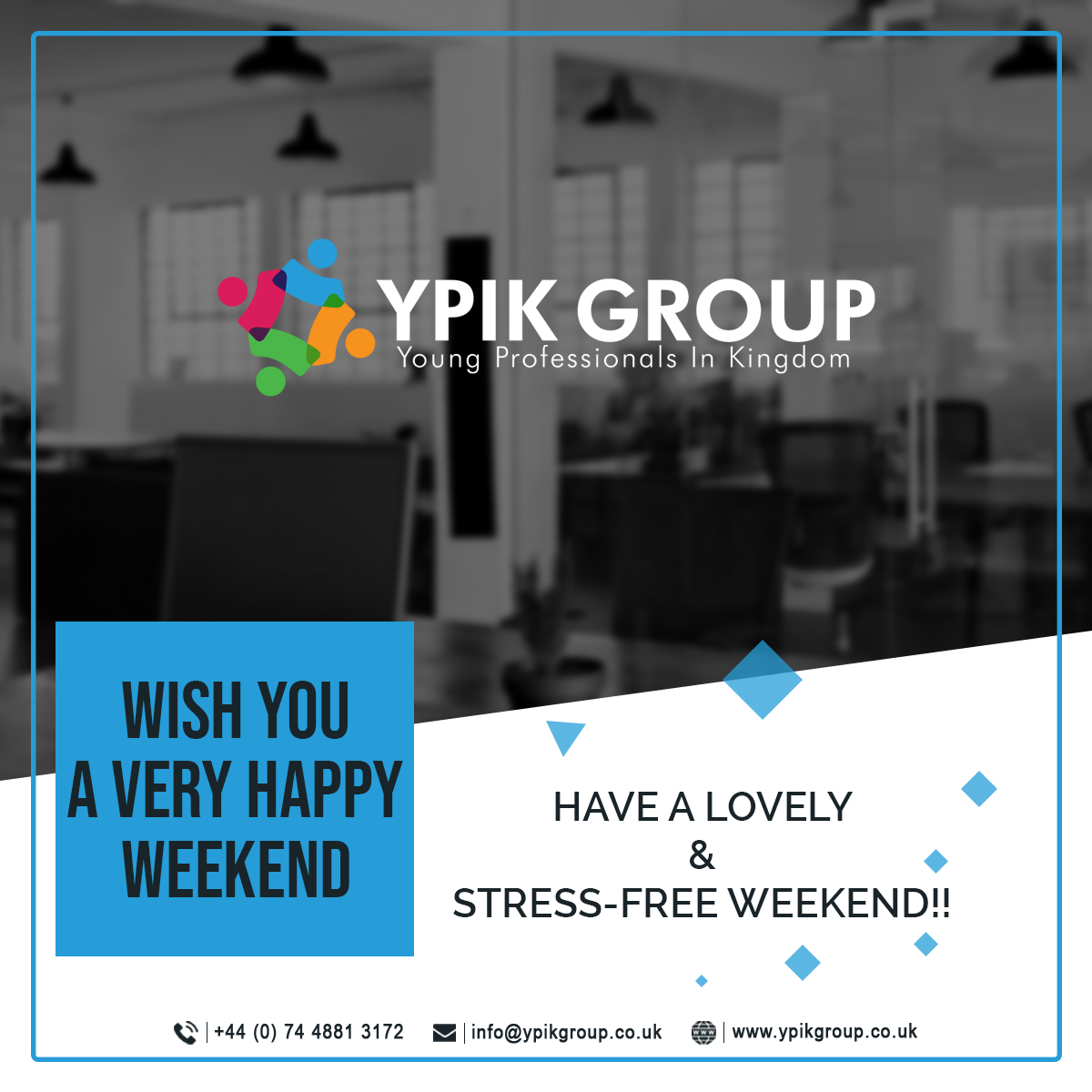 ypikgroup's tweet photo. YPIK Group Wishes You a Great Weekend.
Have fun and enjoy the Weekend.
...
#YPIKGROUP #YPIK #BUSINESSCONSULTANCY #BUSINESSGROW #OUTSOURCING #ITSERVICES #SEO #SMM #WEBDESIGNING #WEBDEVELOPMENT #COMPLIANCE #HR #RECRUITMENT #BOOKKEEPING #PAYROLL #UKRecruitment #LONDON #UK https://t.co/NX5C2JFn0z