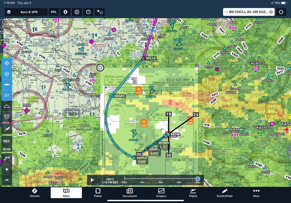 Nothing to see here - just a curving approach path overlaid on a sectional chart, with an approach plate, ADS-B radar, PIREPs, and traffic. 😳