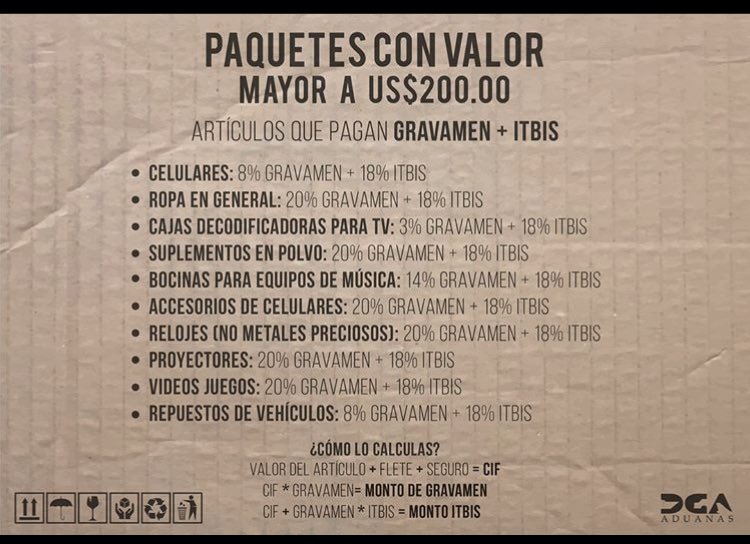 Rossyangelis's tweet photo. A quién pueda interesar 💬

La Dirección General de Aduanas (@aduanard) comparte la guía de como calcular los impuestos correspondientes a los paquetes con valor mayor de US$200.00 📦 https://t.co/oWzLEgLjgG