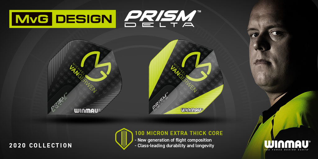 Winmau's tweet photo. MvG Prism Delta Flights 🟢⚫️
Tactile grip surface combined with a sleek and classy MvG Design provide the ultimate in both performance and stunning visuals on the oche.
#MvGLaunch https://t.co/RVu0Y1JYFJ