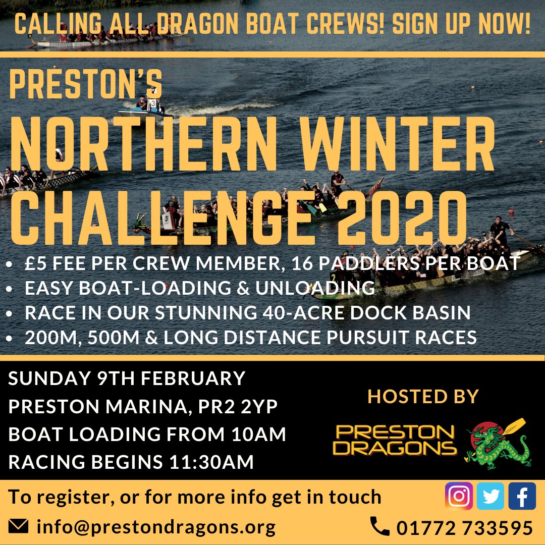 Calling all Dragon Boat Crews! What better way to shake off those post-Christmas and New Year blues? Drop us a line to register your place now! #dragonboat #dragonboats #dragonboating #sport #competition #getinvolved #preston #prestondocks #prestonmarina #prestondragons