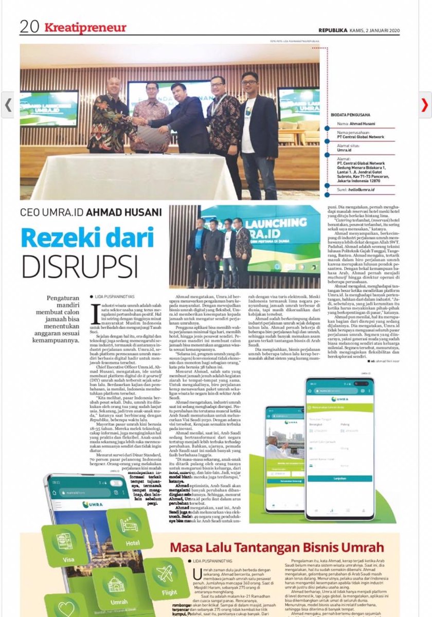 endykurniawan's tweet photo. Liputan angle berbeda soal disrupsi @umra_idn oleh Republika cetak (Kamis, 2/1).
Nice one👌
#umraid https://t.co/29NBBKbZOd