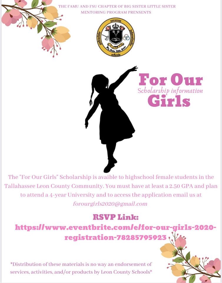 FSUBSLS's tweet photo. 🌺🌸 All GRADUATING Senior Girls please email us at forourgirls2020@gmail.com to receive the application for this year’s scholarship! The scholarship recipient will be announced and awarded at For Our Girls 2020! 🌺🌸 https://t.co/KxxA48sEYz