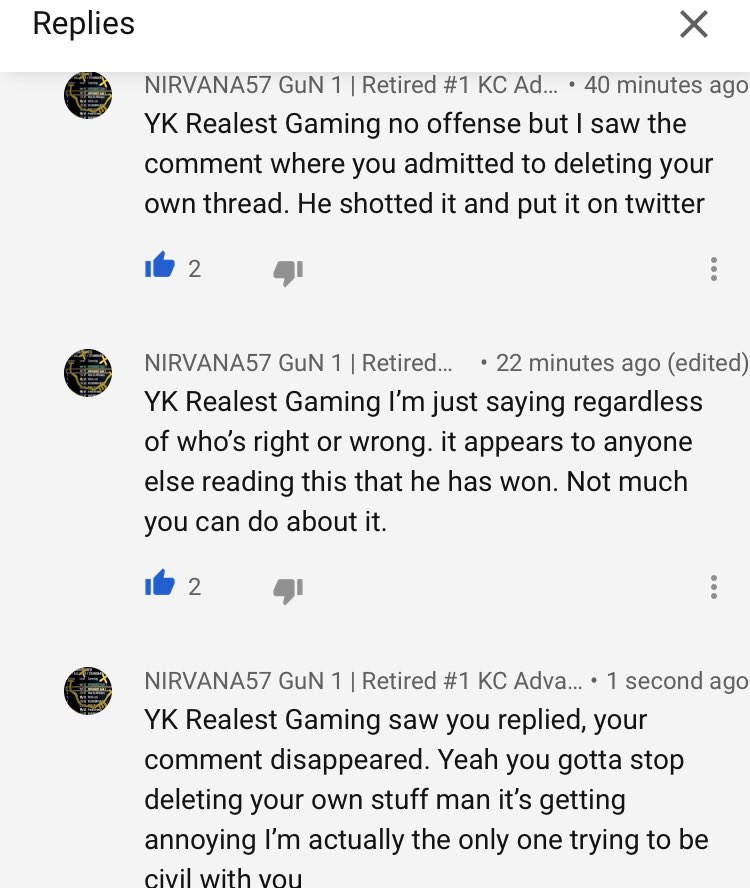 😂 I keep deleting his comments and telling him he’s the one deleting them. He leaves like ten crying then I just wipe them clean and ask why he keeps doing that. Guy’s gonna lose his mind 🤣