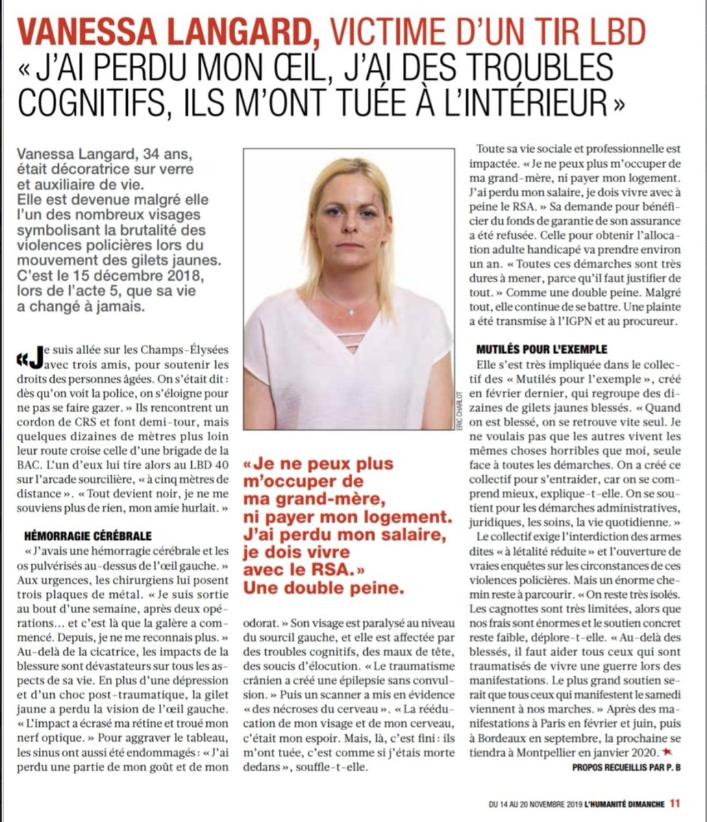 Un témoignage bouleversant, parmi malheureusement tant d’autres, sur les séquelles à distance d’une blessure par tir de LBD40.