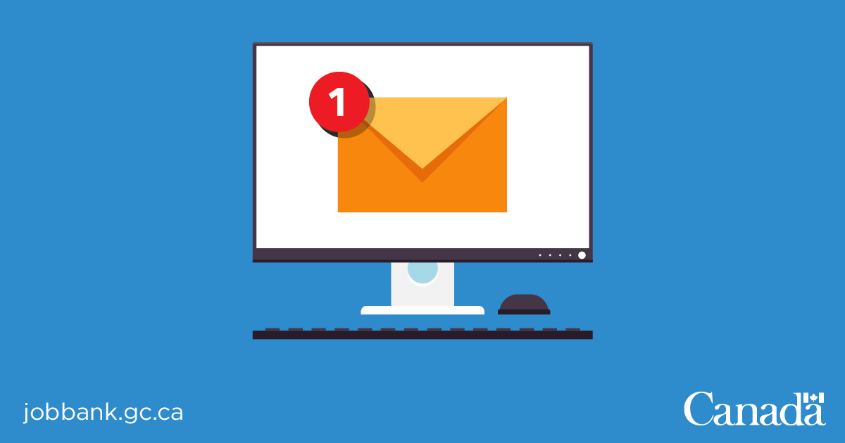 A computer screen with email notification