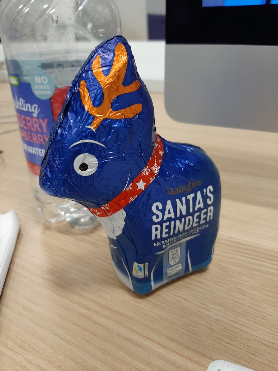 SteIsAwake's tweet photo. This is Ralph; the last remaining survivor of the herd of chocolate reindeer I got bought for Christmas.
They are sad because they are the last of their kind and therefore cannot breed. #prayforralph https://t.co/obl8qL6bMa