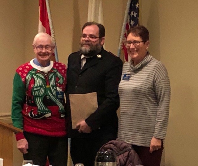 In December, Kiwanians individually donated $5,040 to the Salvation Army in Swift Current. Pictured: Kiwanian Jim Robert's, Salvation Army Captain Ed Dean, and President of SC Kiwanis Peggy Drinkle. <a href="/salvationarmy/">The Salvation Army</a>