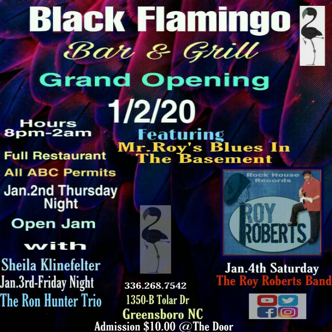 CassieJFox's tweet photo. #GrandOpening At The #BlackFlamingo Bar & Grill Friday: The Ron Hunter Trio #Saturday: The Roy Roberts Band In #GreensboroNC Come out Surrounding Areas: #WinstonSalemNC #BurlingtonNC #Raleigh #TheTriadScene #DurhamNC #HighPointNC https://t.co/eHnh7W74uG