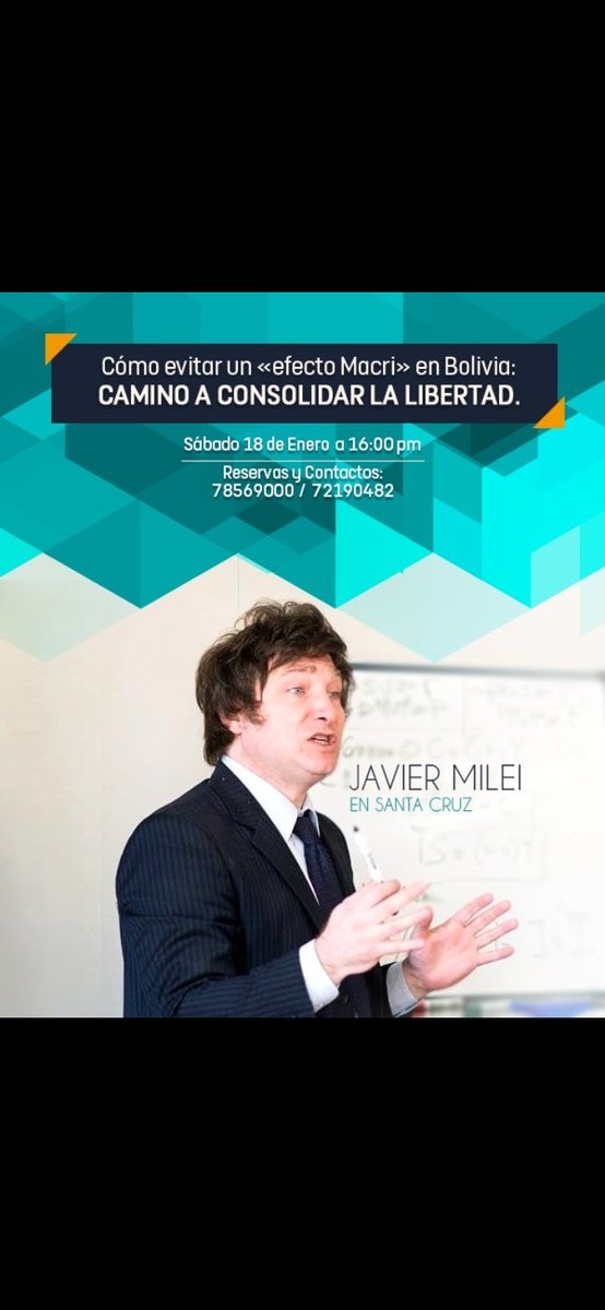 MarioTomianovic's tweet photo. @JMilei Te esperamos con @JSuarezIsrael en #SantaCruz para hacerte entrega de nuestra primera obra antes de su publicación. Sos una de las fuentes de motivación para estos dos defensores bolivianos de la libertad.
Viva la libertad! https://t.co/E9by8i41B2