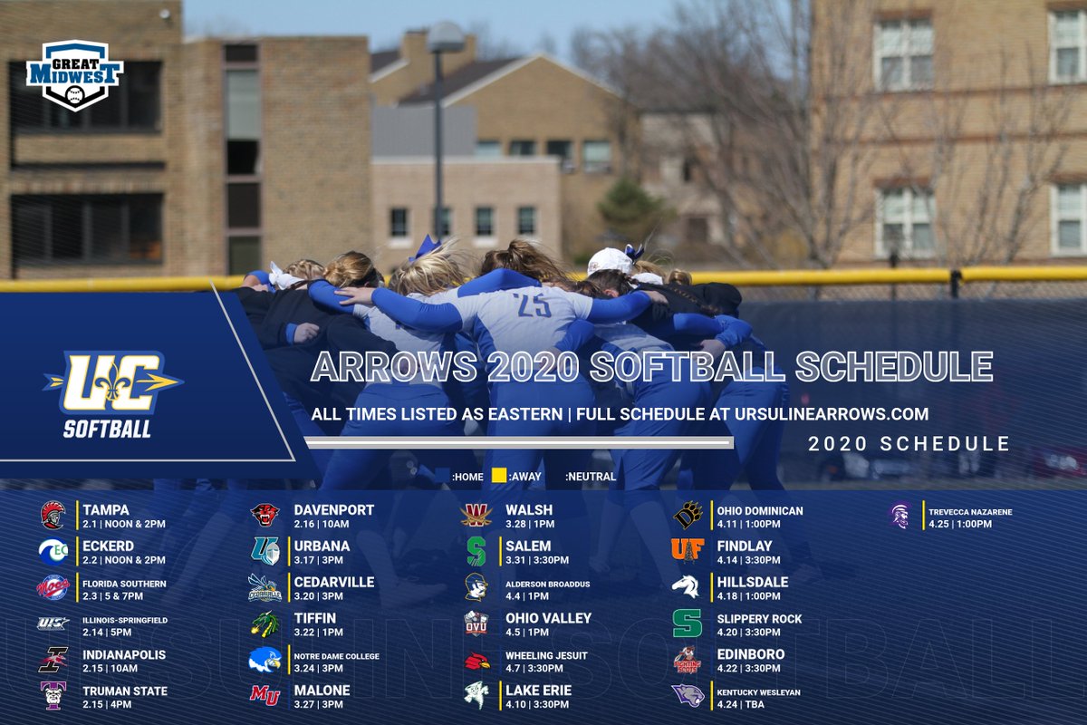 2️⃣9️⃣days until @UCSoftball1 opens the 2020 regular season in Florida at The University of Tampa. 

Full Schedule ⬇️