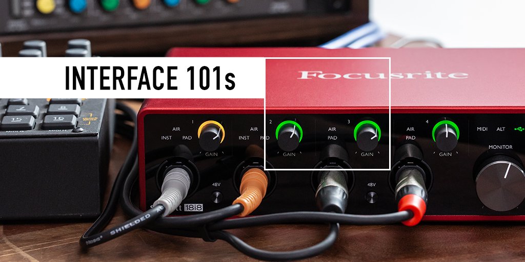WeAreFocusrite's tweet image. Headroom is a term used to describe the amount of potential your audio signal has before distortion occurs.
In real terms that means not maxing out the input levels, just in case a stray rim shot or extra-loud bass slap comes into a mic. #WeAreFocusrite #Interface101