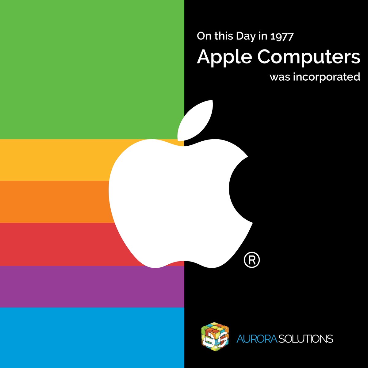 Aurora__Sol's tweet photo. Apple Computer, Inc. was incorporated 43 years ago. Jobs &amp; Wozniak received a magnanimous boost from Mike Markkula during the process, in terms of critical funding and business expertise.#AppleInc #AppleComputers #OnThisDay #AuroraSolutions #TechDay #ThisDayinHistory #LookingBack https://t.co/jvvqzdJmqi