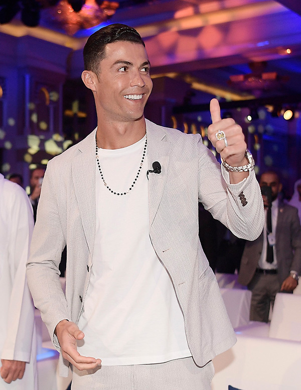 Cristiano Ronaldo drips in diamonds at Dubai sports conference