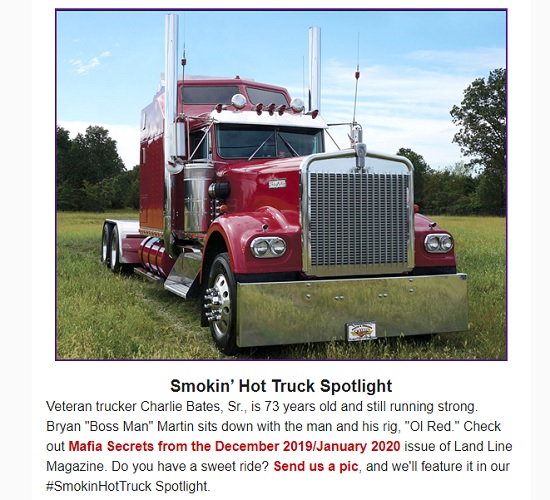 Land_Line_Mag's tweet photo. Today's #SmokinHotTruck spotlight is extra special.
Click the link for the story behind this beauty from Bryan "Boss Man" Martin at @4StateTrucks, home of the @ChromeShopMafia.
https://t.co/4S3LBsuysA
#Trucking #BigRigs #MafiaSecrets #LargeCars https://t.co/NdmoLOm7nv
