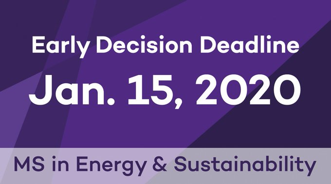 TrienensInst's tweet photo. Don't miss your chance! Apply to the Masters of Science in Energy and Sustainability program at @NorthwesternU
 by Jan. 15 for early financial aid consideration: https://t.co/aBa4sC2EPy 

#ClimateTwitter #EnergyTwitter https://t.co/23CRbNgtah