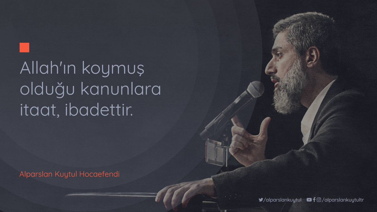 Allah'ın koymuş olduğu kanunlara itaat, ibadettir.
youtu.be/Hk7nskd3pU8

AlparslanHocamla Yeniden