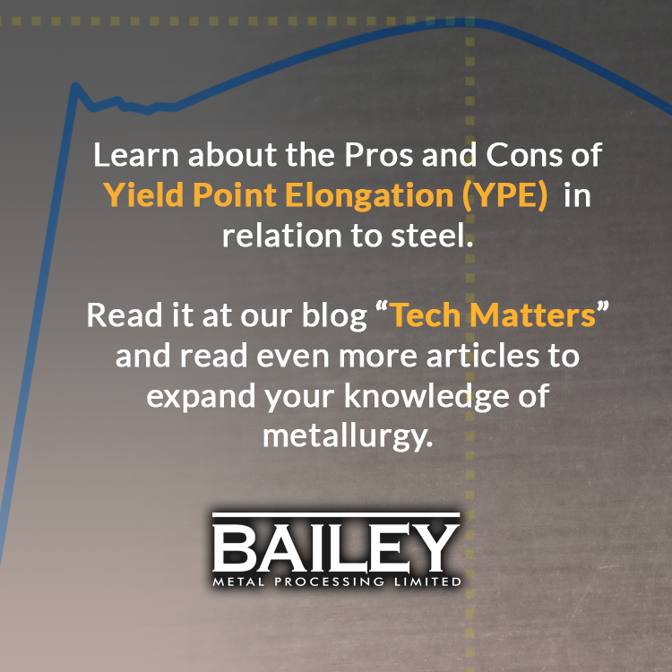baileymetal's tweet photo. Another article to sink your teeth in! Learn about the Pros and Cons of Yield Point Elongation in relation to steel. Read @ https://t.co/77D6JRSYEG . You’ll even find even more nuggets of knowledge in past articles. #metallurgy #techmatters #baileymetalprocessing #steelprocessing https://t.co/71DJ0sNeq0