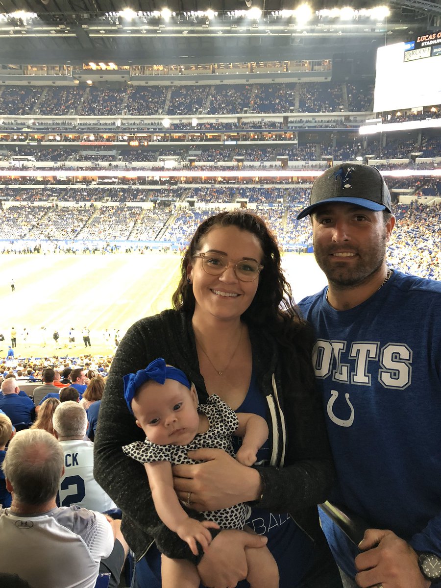 Amber__Kelly's tweet photo. @JimIrsay Family has been STH for 30+ yrs. Charity is @ALofIndy. In 2019, we had our first child after complications including an in-utero surgery and arriving 9 wks early. Spent 40 days in the NICU at Peyton Manning’s Children’s Hospital. We took her to her first @Colts game ASAP! https://t.co/Bx4y2PL9EV