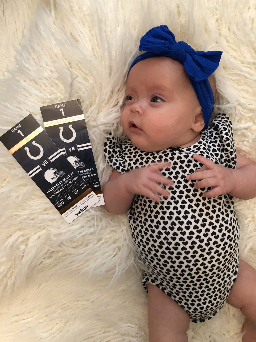 Amber__Kelly's tweet photo. @JimIrsay Family has been STH for 30+ yrs. Charity is @ALofIndy. In 2019, we had our first child after complications including an in-utero surgery and arriving 9 wks early. Spent 40 days in the NICU at Peyton Manning’s Children’s Hospital. We took her to her first @Colts game ASAP! https://t.co/Bx4y2PL9EV