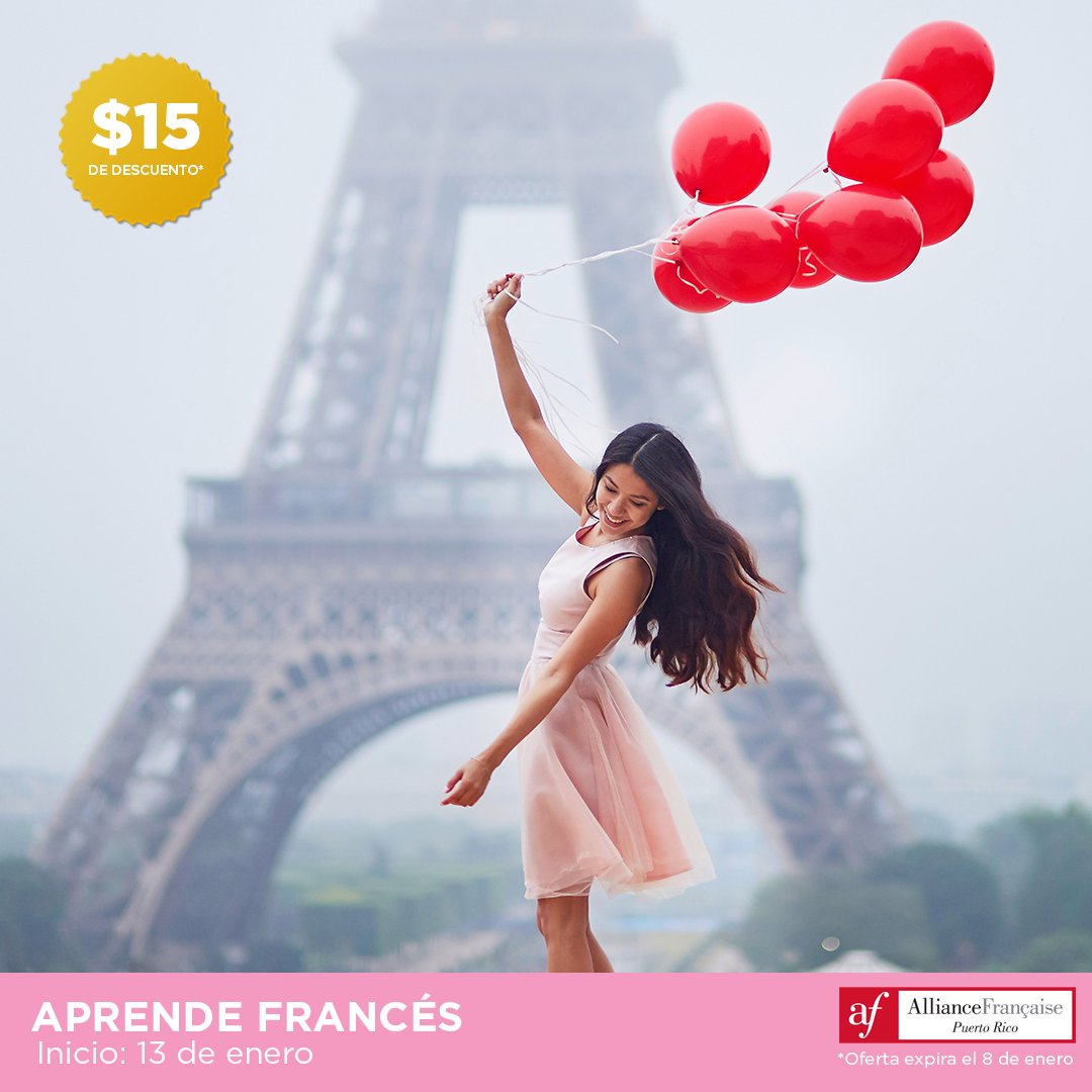 AFpuertorico's tweet photo. ¡Este es el año para aprender #francés y ampliar tus #oportunidades! Las clases comienzan a partir del 13 de enero en San Juan. Inscríbete ya a través de nuestra página web y disfruta de $15 de descuento*.

Para conocer más, visita: https://t.co/qlJ7Hsm4Sv

#alliancefrançaise https://t.co/V4y8NQkSHN
