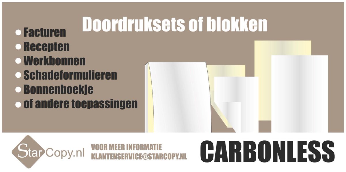 #carbonless #doordruk #doordrukpapier #papier #facturen #bonnenboekje #formulieren <a href="/StarCopyPrint/">Star Copy & Print</a>
