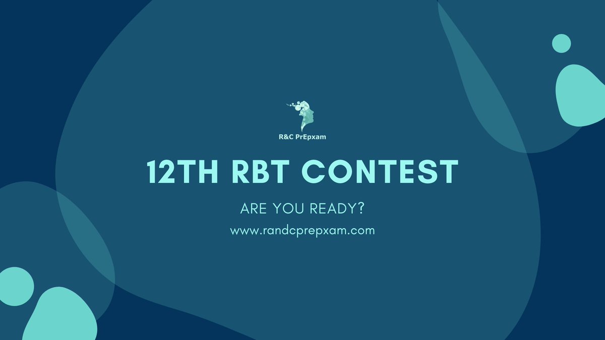 randcprepxam's tweet photo. 12th RBT Contest is live! 📚⏱🆓

Win a Free preparation and much more.

Join us:
https://t.co/fbNX51V6Sb https://t.co/nYt8VSa28h