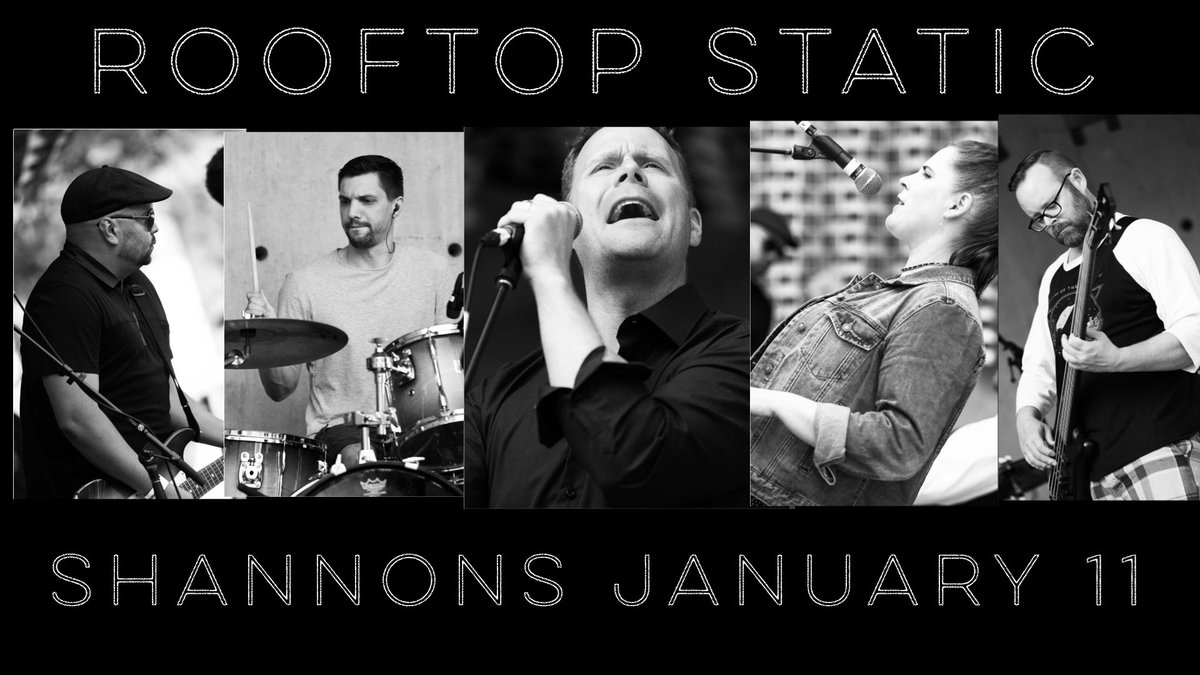 RooftopStatic's tweet photo. Is there a better way to start 2020 off than Rooftop Static at Shannon's? It's been awhile since this dynamic duo was reunited, and we can't wait! January 11th promises to be an amazing show full of new stuff, old stuff, and other stuff! Make this YOUR night to remember! https://t.co/sTGwR8Q6yR