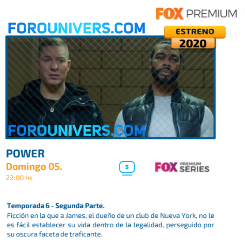 #Estreno2020 #FOXPremium <a href="/UniversLA/">UNIVERS</a> 
Llega la serie #POWER por @FOXPremiumLat Series. Con la segunda parte de la temporada 6 ¿Te lo vas a perder? Agenda.📝
Domingo 5, 22 Hrs Arg/Par 20 Hrs Col/Bol 19 Hrs México. 🥳🤩😎