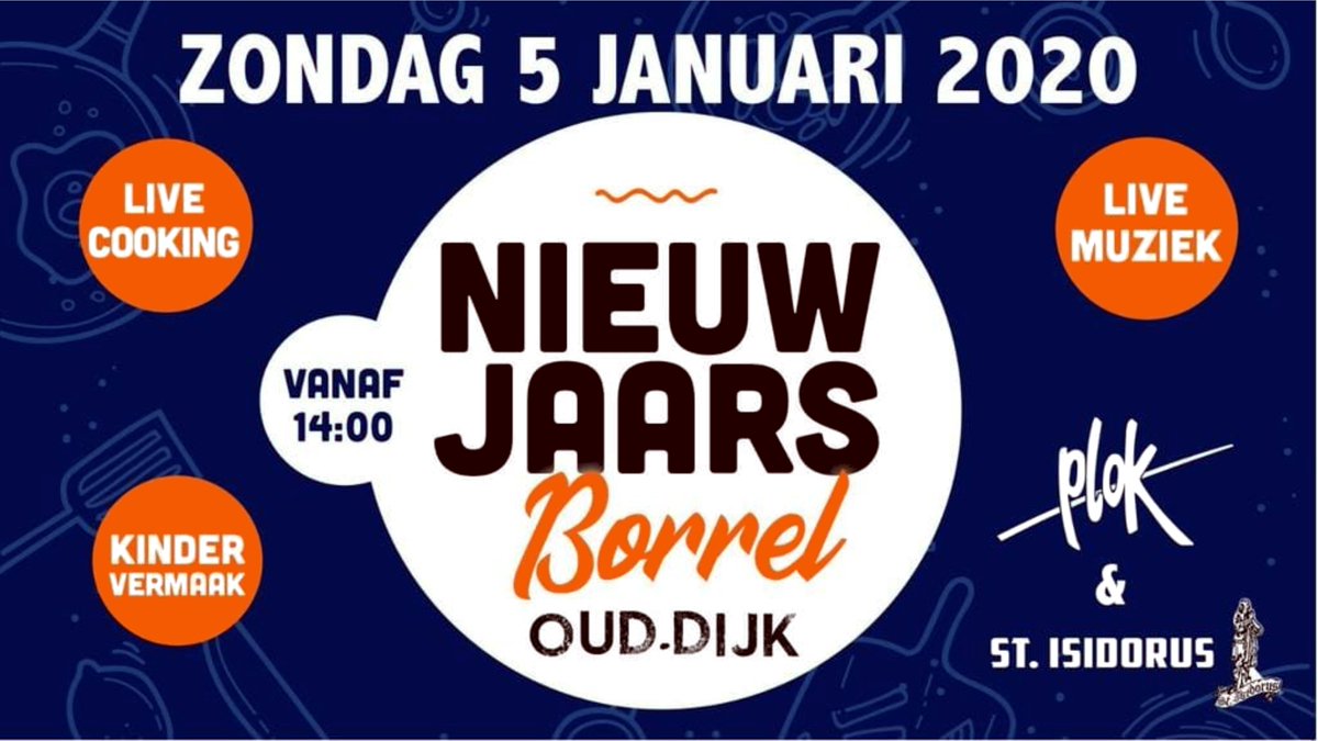 NIEUW JAARS #BORREL OUD-DIJK
vanaf 14:00 uur <a href="/plokdidam/">Partycentrum PLOK</a> i.s.m. #Schutterij <a href="/StIsidorus/">St. Isidorus</a> <a href="/OudDijk/">Oud-Dijk</a> 

Alle leden, inwoners van Oud-Dijk en zij die zich met ons verbonden voelen zijn van harte uitgenodigd om in een sfeervolle omgeving te #proosten op het nieuwe jaar!