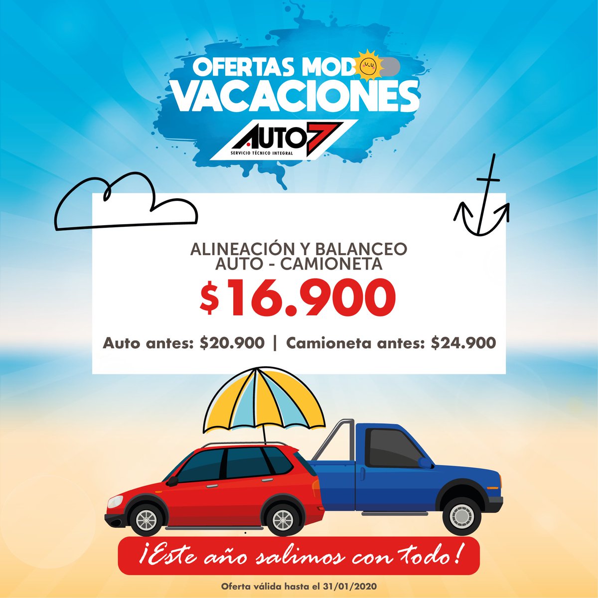 Auto7_Chillan's tweet photo. ☝️¡Lo habíamos anunciado! Este mes, salimos con TODO. Te esperamos mañana sábado desde las 9:00 hrs. para que prepares tu viaje y automóvil con un 7. 🚗👏👏👏 https://t.co/90wsTaHT0g