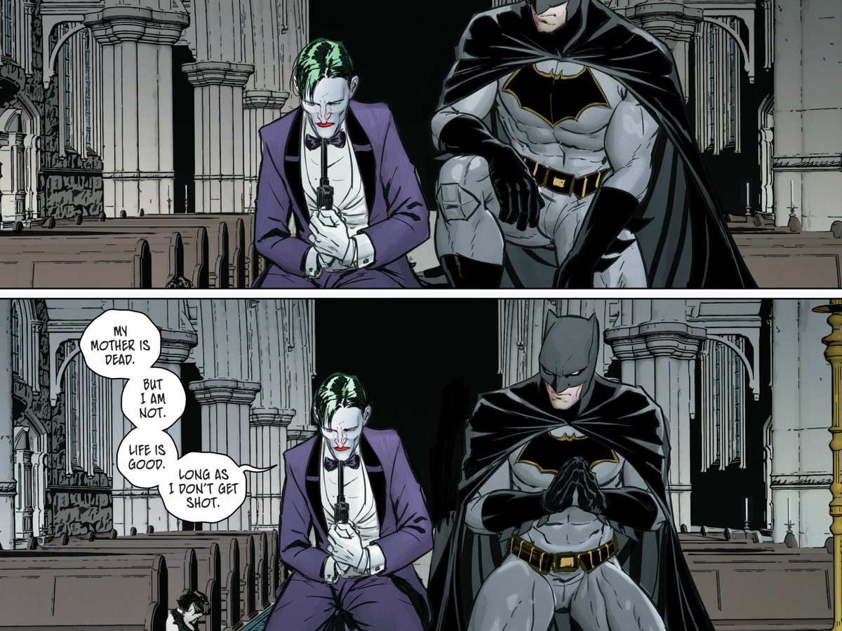 real795's tweet image. Odbiłem się od Batmana Toma Kinga po 4 tomie. Powracam po długiej przerwie jako ten syn marnotrawny i jestem pod wrażeniem wizji, długo falowego pomysłu na Batmana, otoczki wokół Catwoman i ich relacji. Joker tez na plus o ile jest tu wolnym pojebanym elektronem. #Batman