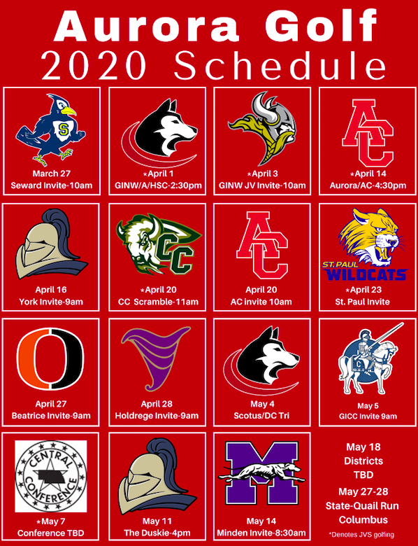 One of our favorite tweets of the year to drop.  

#huskiesgolf schedule for this Spring. 

#aurorahuskies