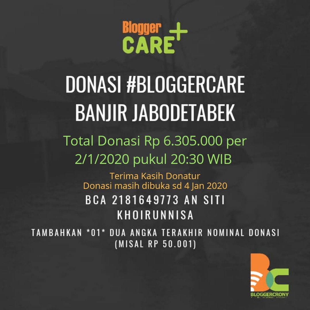 Ayok yg mau donasi, komunitas blogger crony masih menerima ya. 
apapun itu, Insyaallah bermanfaat untuk saudara2 kita #bloggercare #BanjirJabodetabek