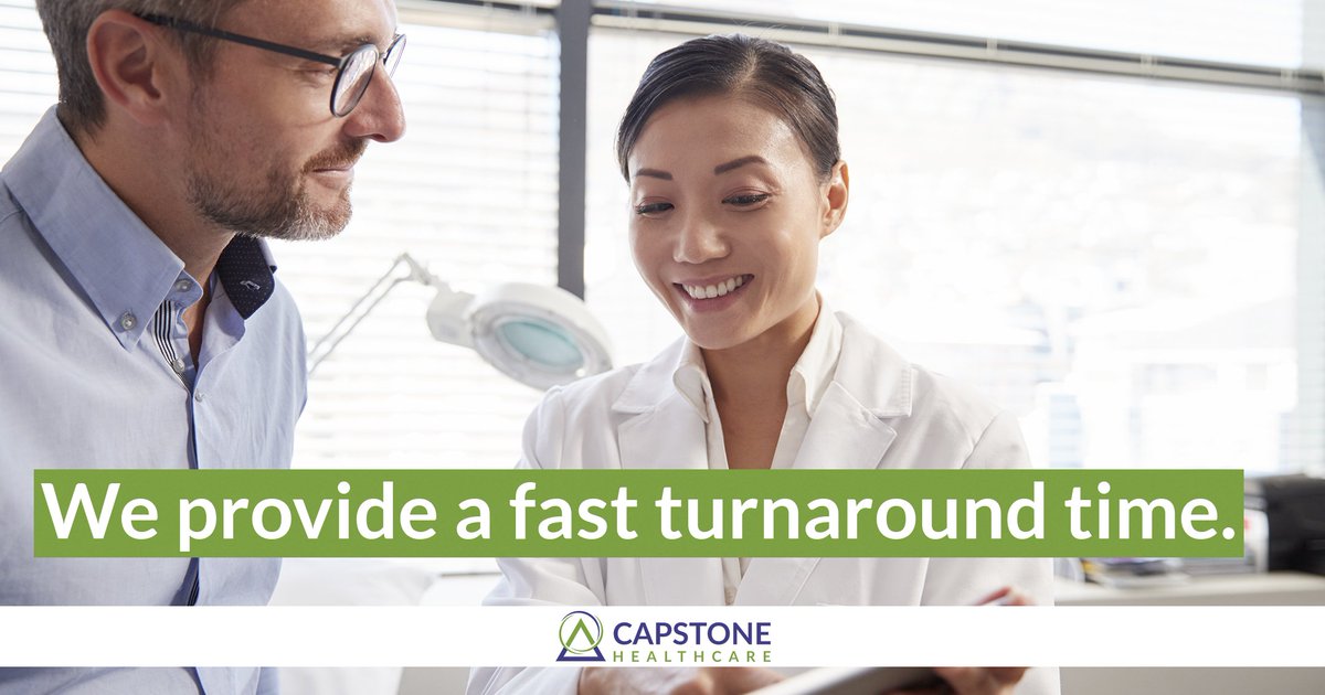 CapstoneHealthC's tweet image. CapstoneHealthcare.com
We provide a fast turnaround time with 24 hours for immunoassay-qualitative results and 36 hours for LC/MS/MS quantification. #capstonehealthcare #labtest #fastturnaroundtime