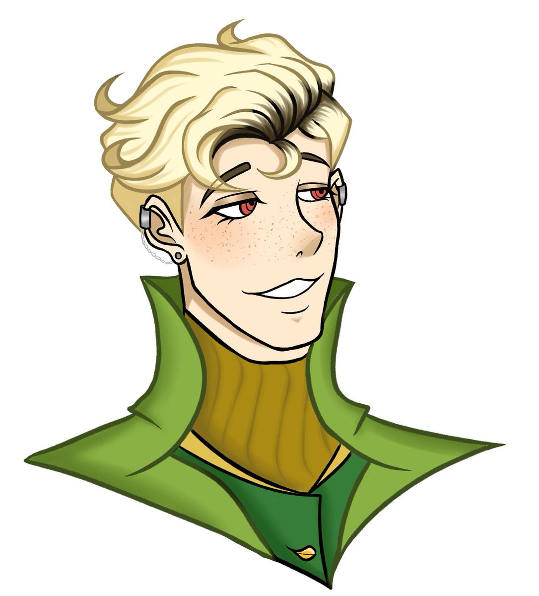 20. florian - leavanny gijinka and master tailor, he loves good fashion and buff men, but also loves to dress stylish women. he is kinda prissy and spoiled but has a good heart