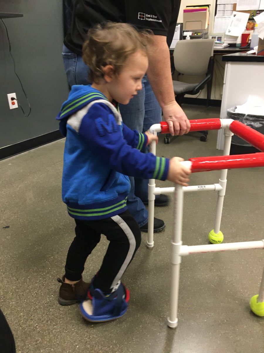 My grandson broke his leg on Monday. He has a cast from thigh to toes. He just turned three so he is usually very active. Today he took his first steps in five days thanks to Doug and the Beechmont Home Depot. Thank you so much for the walker that makes him say "Vroom vroom!
