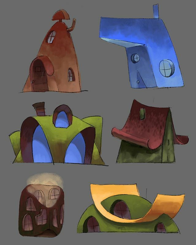 tteakb's tweet photo. Have some funky shaped houses made in between some stressful 24hr-long travels!

#visdev #visualdevelopment #conceptart #conceptualart #propdesign #iaclub #scadillusociety #scadillustration #artdirection #artdirector #illustration #funkyshapes #funkyhous… https://t.co/abqYCKyiep https://t.co/zSXg0YCheM