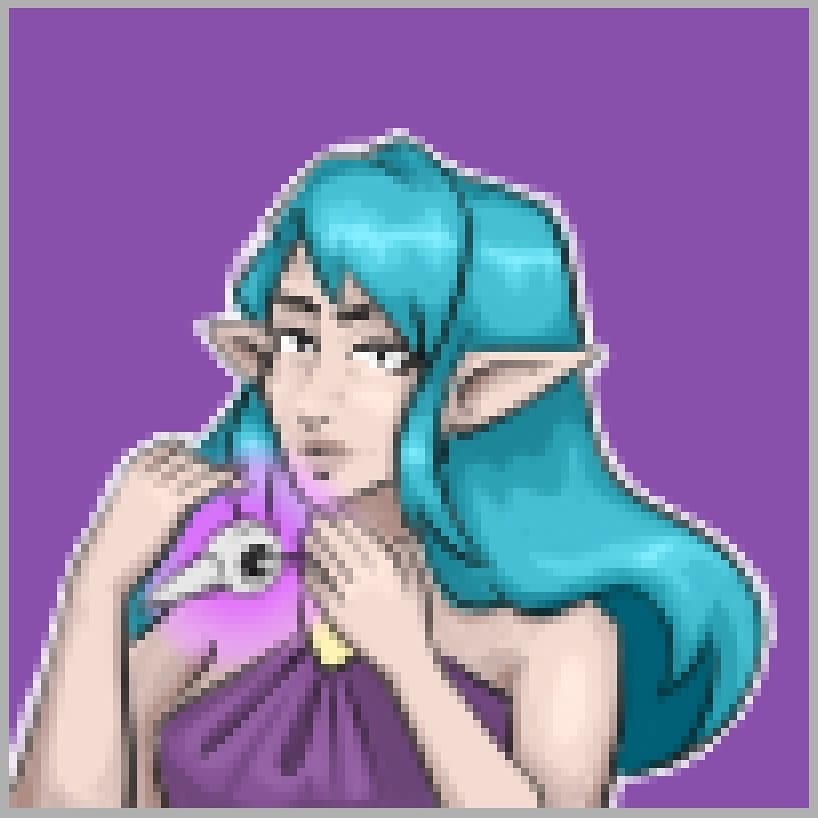 MaceArts's tweet photo. My sketch and experiment of an elf. I'm practicing pixel art on the side of my usual plodding around on sai, I'm doing a bit better at it each time so🤞 I'll continue to experiment c:

#elf #dnd #art #digitalart #dungeonsanddragons #characterdesign https://t.co/m36jQwIQM2