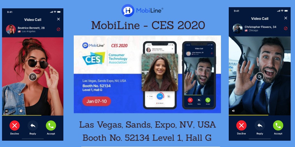 MobiLineApp's tweet photo. The Next Step in Video Calls! Visit us at CES 2020. Booth No 52134. Level 1, Hall G.
https://t.co/W4XuZup06J
#MobiLine #CES2020 https://t.co/3QxTSeNsJj