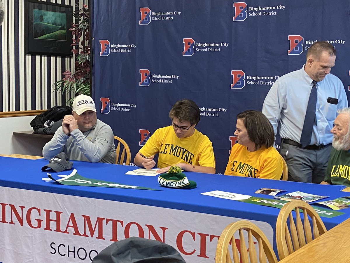 Congratulations to Justin Fiato who just signed with LeMoyne College on a Golf Scholarship! You make us Patriot Proud!!! #BPatriotProud